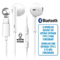 Fone Tipo C Bluetooth - Branco